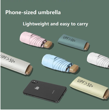 Compact Ultra-light mini five-fold umbrella UV protection folding sunshade dual-use sunny umbrella