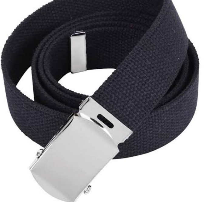 rotc slide silver buckle- Nylon belt for rotc- max 33