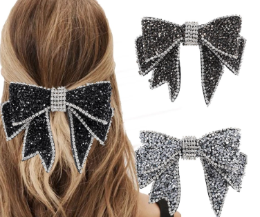 Korean Big Bow Full Diamond Hairpin Crystal Rhinestone Large Barrette Hair Clip Women Girls Fashion Hair Accessories