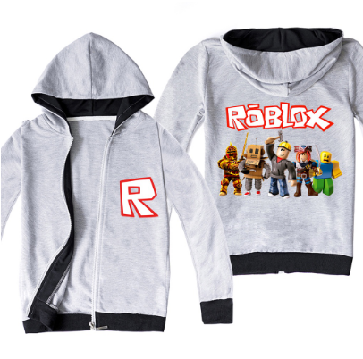 ROBLOX Cartoon Boy Hoodie Jacket Children Clothes Kids Long Sleeve Zipper Coat Sports Casual Outerwear