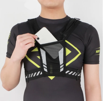 [LUC] Unisex Sports Fitness Running Bag Gym Jogging Mesh Breathable Vest Bag Lightweight Mobile Phone Riding Large Capacity Zipper Bag