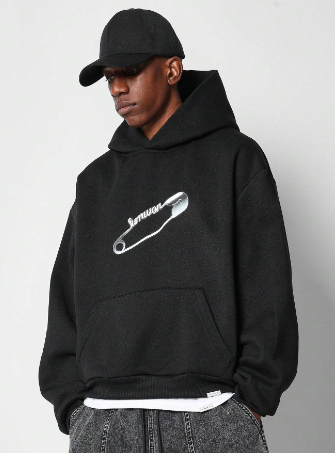 SUMWON Overhead Hoodie With Front Pin Print