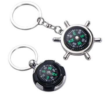 Hiking Keychain Camping Pocket Compass Mini Compass Riding Accessories Carabiner Keyring Key Chain Outdoor Good Helper