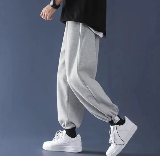 Unisex Plain Baggy Cotton Jogger Pants For Men M-2XL