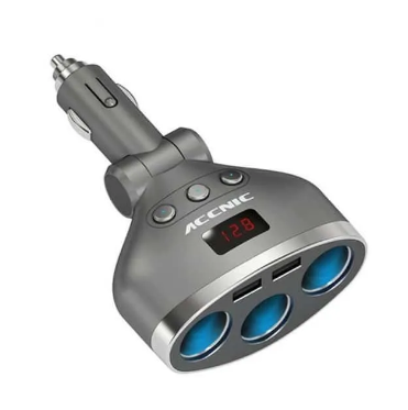 T3 Car Charger 120W 3-Socket Cigarette Lighter Power Adapter USB DC Splitter 3.1 Car Charger