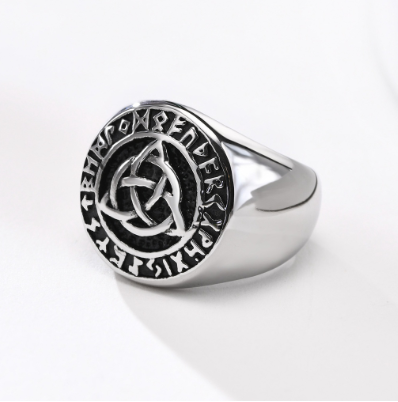 Irish Celtic Knot Ring Signet Stainless Steel Rings for Men