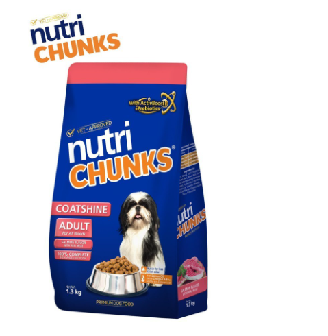 Nutri Chunks (NutriChunks) Adult Dog Food Coatshine Salmon (1 Kilo)
