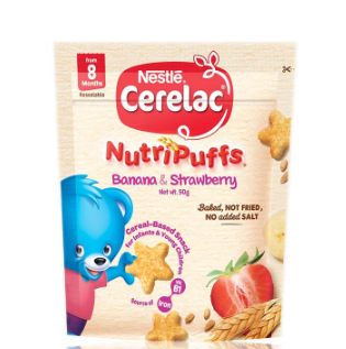 Nestle Cerelac Healthy Snacks Nutripuffs Banana & Strawberry 50g