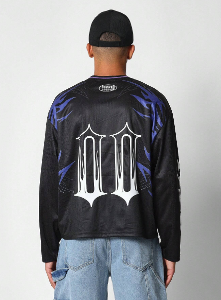 SUMWON Mesh Baller Full Sleeve Shirt With All Over Graphic Print