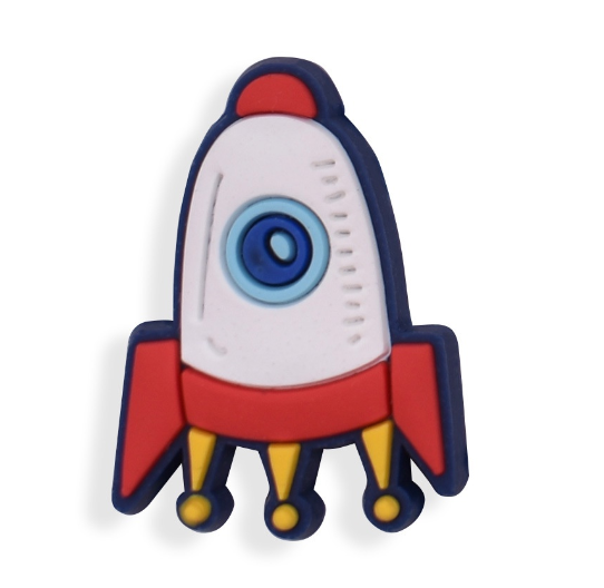 Cartoon Space Rocket Croc Design Jibitz Astronaut Rainbow Jibits Crocks Charm Pins for Men Shoe Accessories Decorations 14