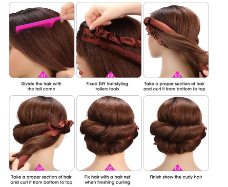 New Arrival Heatless Curling Rod Headband No Heat Curls Ribbon Hair Rollers Sleeping Soft Hair Curlers DIY Hair Styling Tools