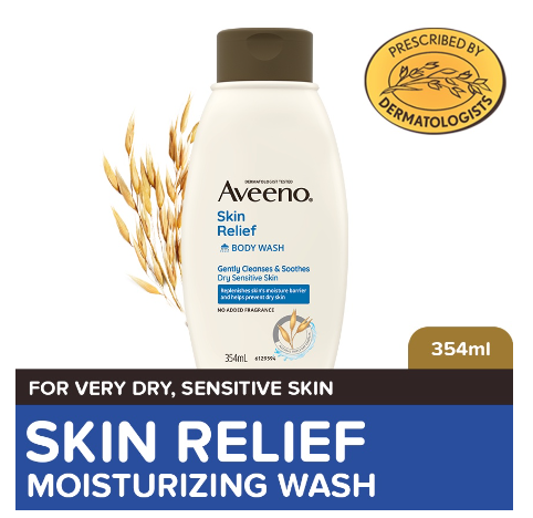 Aveeno Skin Relief Body Wash 354ml - Bodywash for Sensitive/Dry/Itchy Skin, Eczema,Atopic Dermatitis