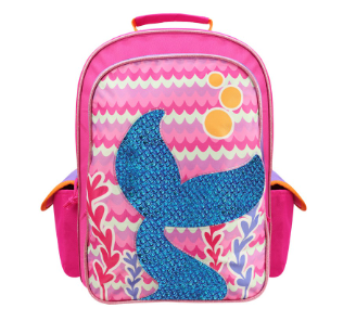 Cool Kids Mermaid Tail Pink Polyester 14" Backpack