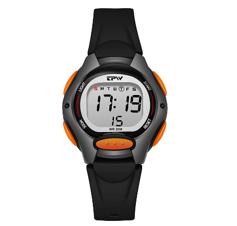 TPW Kids Watch 35mm Small Size Watches 3ATM Water Resistance Sport Wristwatch BLACK