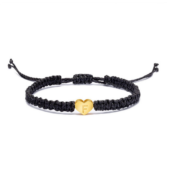 Rinhoo Gold 26 Letter Bracelet English First Mother Friendly Friendship Bracelet Couple Woven Bracelet Bracelet F