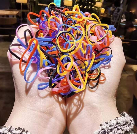 1000 Pcs Disposable Rubber Band Colorful Small Elastic Hair Band Ponytail Hair Tie