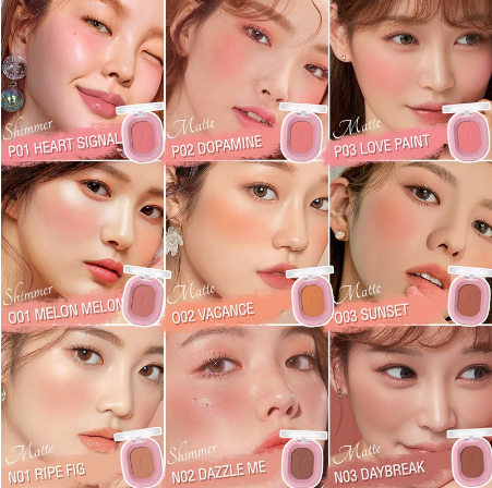PINKFLASH Soft Powder Face Blusher Palette Highly Pigmented Makeup Blush