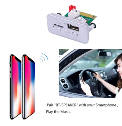 12V Decoder Board Mini Wireless Decoder Card Audio Bluetooth 5.0 MP3 WMA Module MP3 Music Player Support WMA FM Radio TF AUX for Car