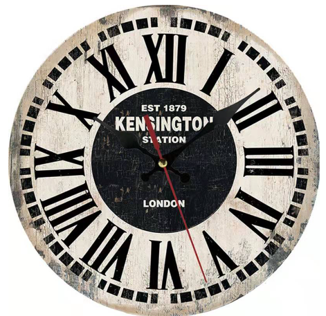 European Creative Wooden Wall Clock 30cm 12Inch