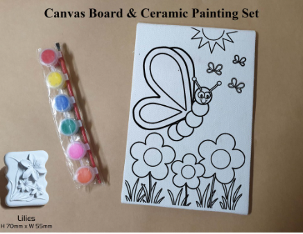 Art  Kit Canvas Board and Ceramic Painting Set