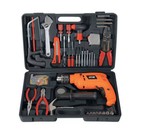 80PCS Electric Hammer Impact Drill Machine & Tools Set Box Variable Speed Concrete Wood Working