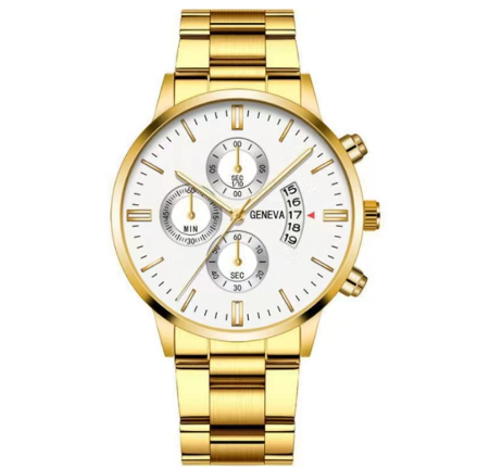 Original Luxury Fashion Men's Stainless Steel Watch Calendar Quartz Business Casual Men's Watch 01