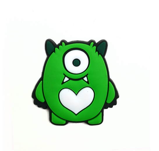 Cute Heart Crocs Charms Mike Wazowski Jibbits Charm Pin Monster University Jibits Crocks for Women Shoes Accessories M5