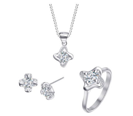 Silver S040 Italy 925 Star Ladies Set