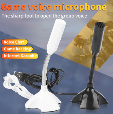 Laptop Microphone USB Desktop Gaming Mic with Holder for PC Computer