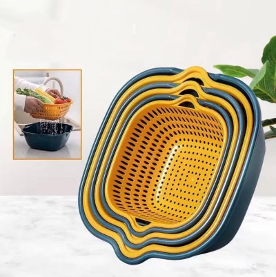 Ssan1188 6pcs/set Draining Basket Fruit Storage Basin Space-Saving Household Supplies