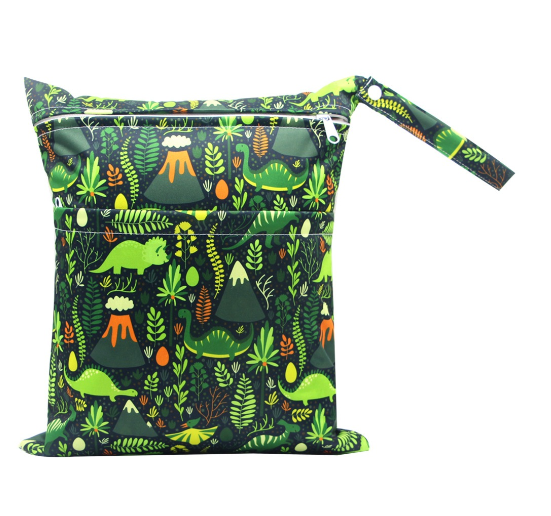 Diaper Wet Dry Bags Duble Zipper Printed Portable Waterproof Dag Storage Bag Swimwear Bag  30x36cm