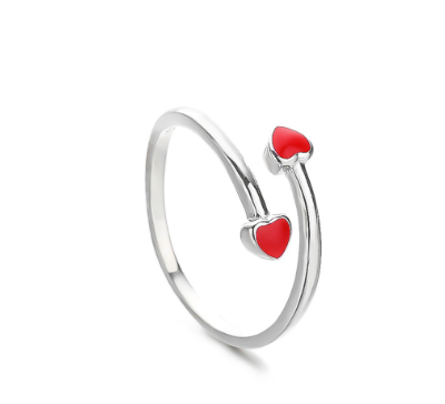 Italy Sterling Silver Adjustable Round love ring