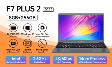 TECLAST F7 Plus 2 Laptop  8GB RAM+256GB