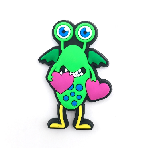 Cute Heart Crocs Charms Mike Wazowski Jibbits Charm Pin Monster University Jibits Crocks for Women Shoes Accessories M13