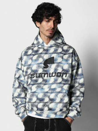 SUMWON Regular Fit All Over Print Overhead Hoodie
