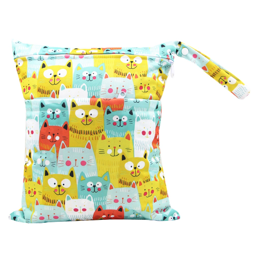 Diaper Wet Dry Bags Duble Zipper Printed Portable Waterproof Dag Storage Bag Swimwear Bag  30x36cm