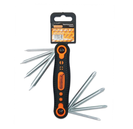 Standard 8pcs Portable Phillips and Flats Key Driver Foldable Handy Tool Accessories (SD0431)