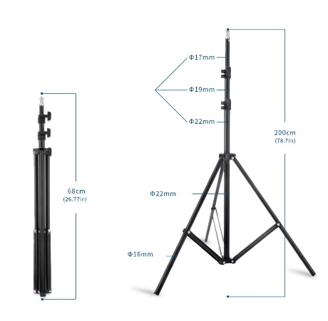 Selens W803 2m Light Stand Tripod Aluminum Alloy Studio Equipment for Ringlight Photoshooting Flasf Light Photography Live