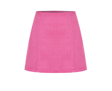 Lovito Women A Line Tweed Skirt L62ED092 Hot Pink