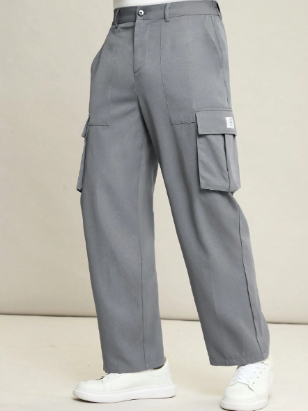 Manfinity Homme Men's Woven Casual Cargo Straight Leg Pants