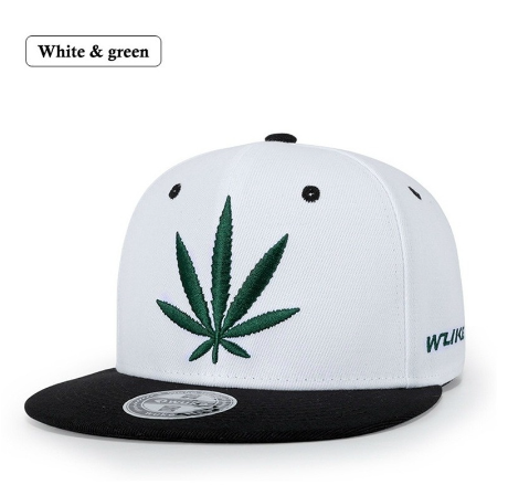 Fashion Leaf Hip Hop Cap Men and Women Baseball Cap Embroidery Snapbacks Hat Flat Ebony Hat Outdoor Visor Baseball