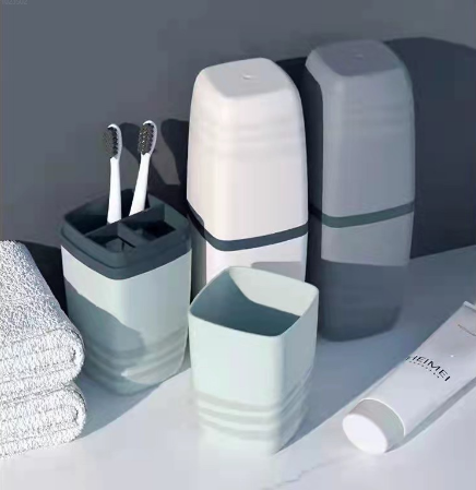 Multipurpose Portable Travel Toothbrush Toothpaste Holder Storage Organizer With Cover as Wash Cup