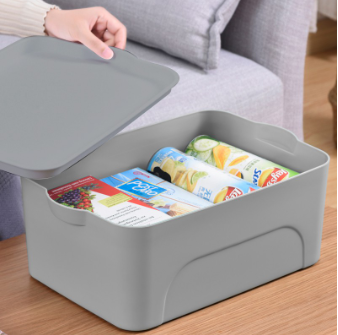 Locaupin  1pc Medium Home Clothes Underwear Storage Shelf Organizer Plastic Container Box with Handle