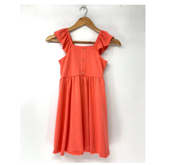 Sonya Kids Fashion Ruffle Top Dress Plain Gingham C8