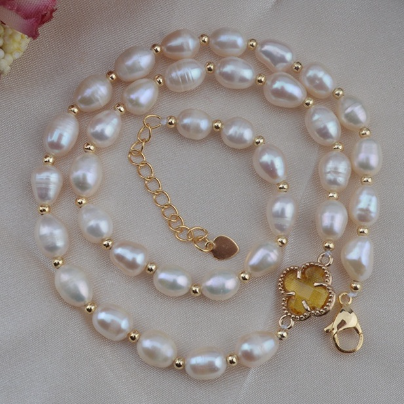 Pearl Necklace Bracelet Set for Women