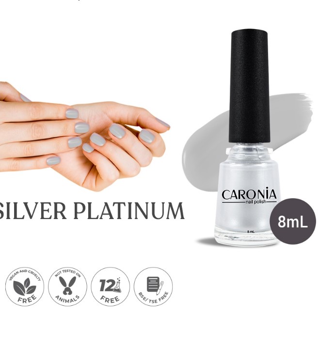 Caronia Nail Polish Silver Platinum 8ml