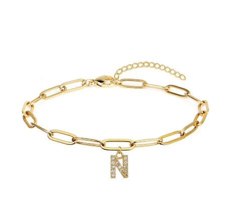 Fashion 26 Letters Alphabet Initials Crystal Bracelet Adjustable Bangle Women Men Jewelry Gift Wholesale N