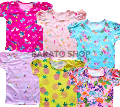 Cotton Kids Puff Sleeve T-shirt Top For Girls 1-3 Years old