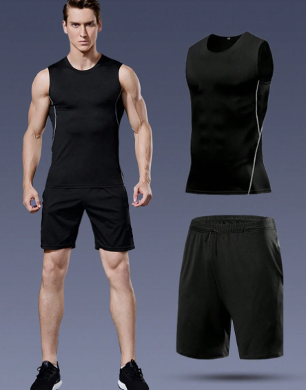 Men's Fitness Basketball Running Quick-Drying Vest And Shorts Sports Two-Piece Set Gym Clothes Men, Athletic Suit, Tracksuit Men Shorts Set