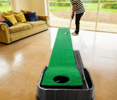 Golf Putting Mat, Automatic Ball Return Putting Mat, Golf Putting Exerciser With 6 PU Balls For Office Indoor